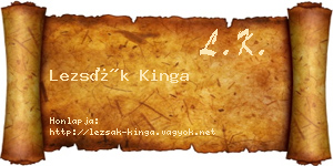 Lezsák Kinga névjegykártya